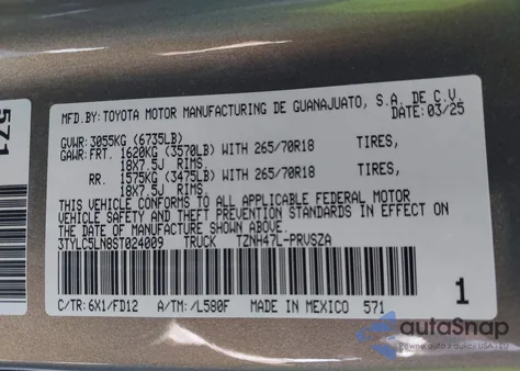 2025 Toyota Tacoma Hybrid Trd Off Road from USA, damaged, VIN 3TYLC5LN8ST024009